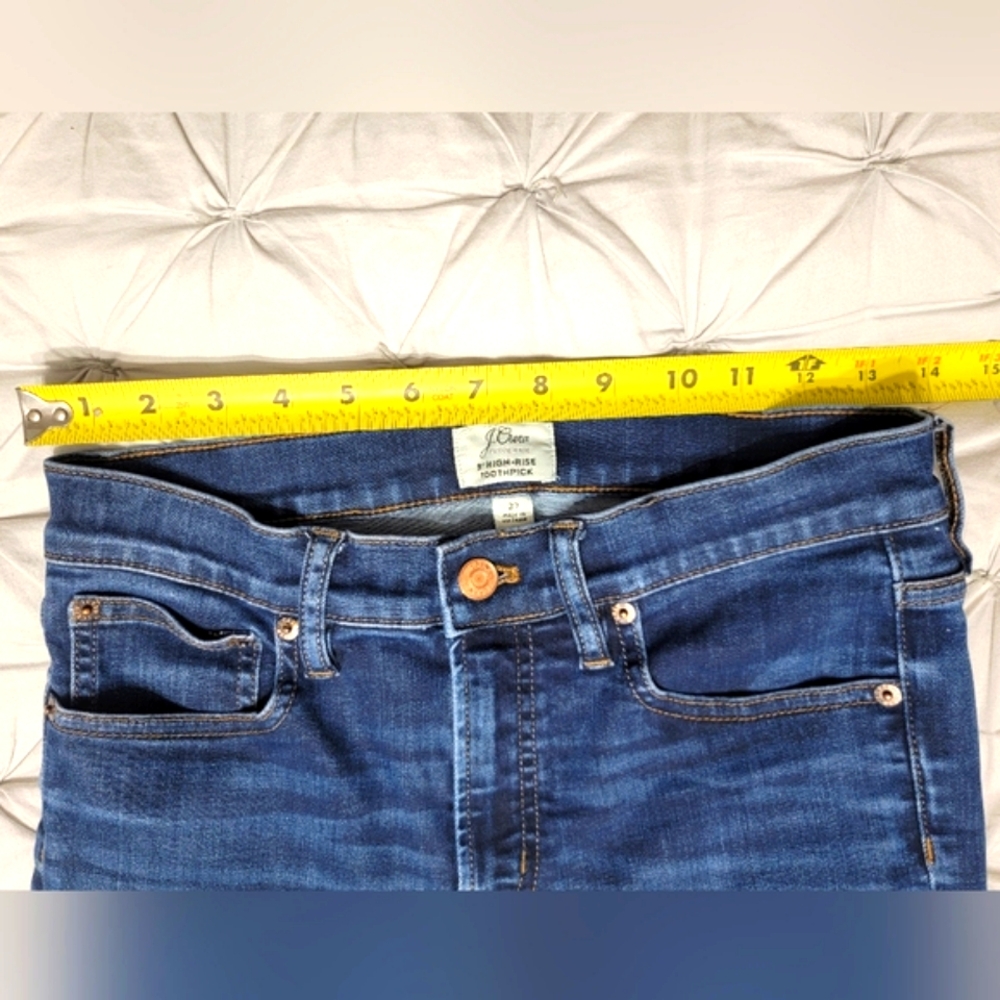 J.Crew 9" High-Rise Toothpick Jean in Point Lake Wash Women's Size 27 - Picture 9 of 12